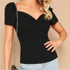Sweetheart Wrap Style Blouse - Medium
